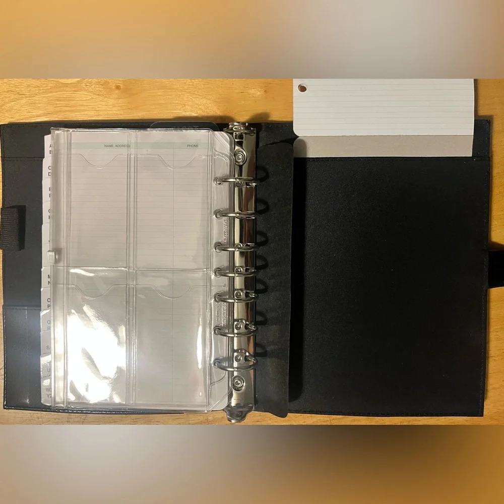Professional Black Planner with Magnetic Tab